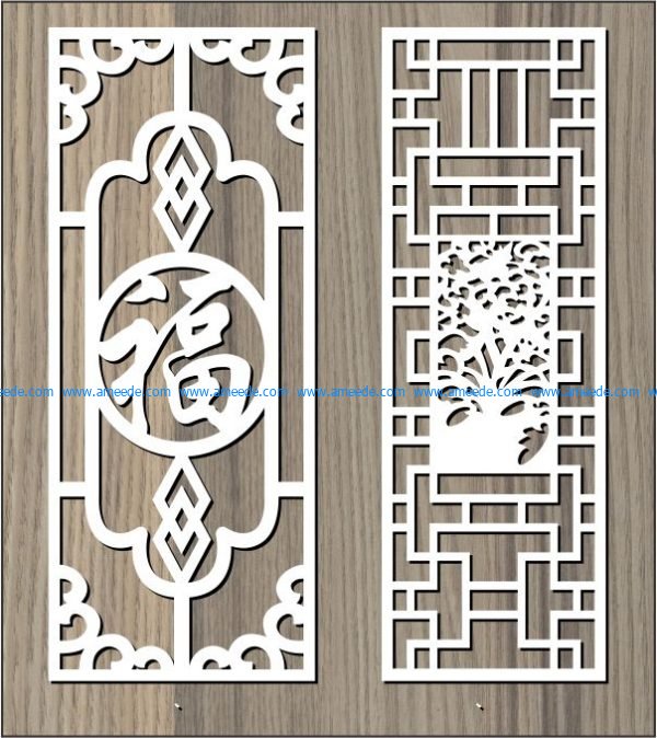 Chinese ancient pattern file cdr and dxf free vector download for Laser cut CNC