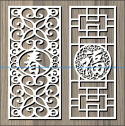 Chinese textured wall pattern  free vector download for Laser cut CNC