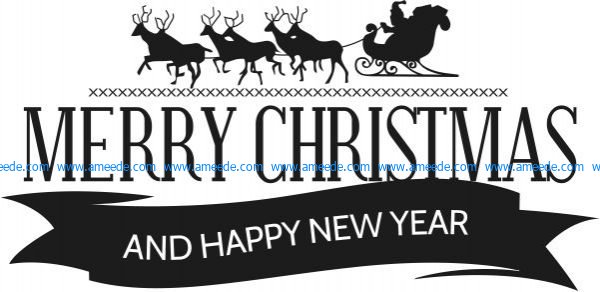 Christmas and New Year banners file cdr and dxf free vector download for print or laser engraving machines