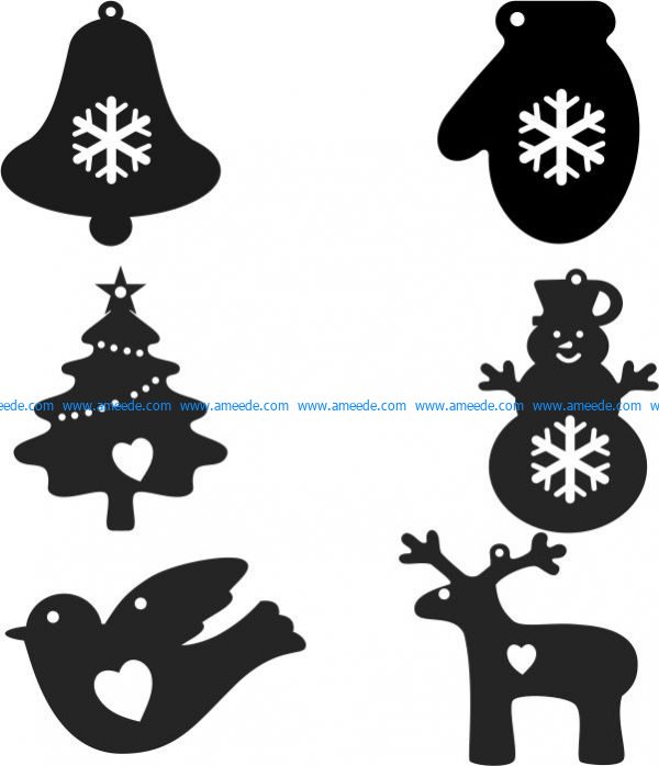 Christmas tree hanging file cdr and dxf free vector download for Laser