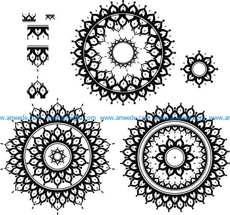 Circular flower brooch file cdr and dxf free vector download for Laser