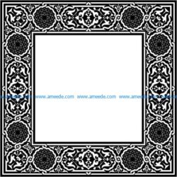 Classic square decorative motifs file cdr and dxf free vector download for Laser cut CNC