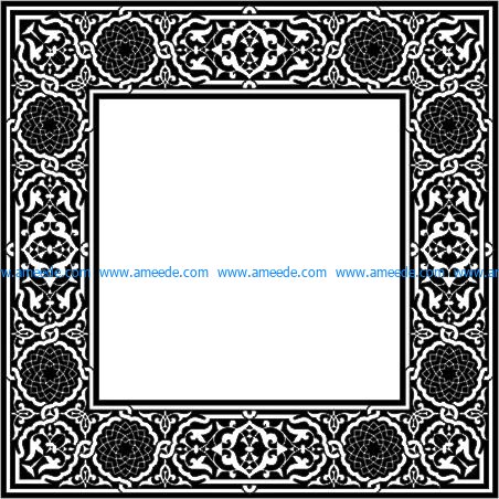 Classic square decorative motifs file cdr and dxf free vector download for Laser cut CNC