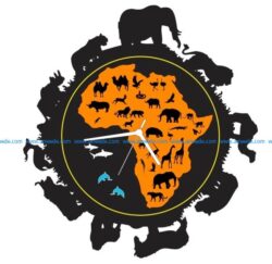 Clock animals from the jungle of africa free vector download for Laser cut plasma