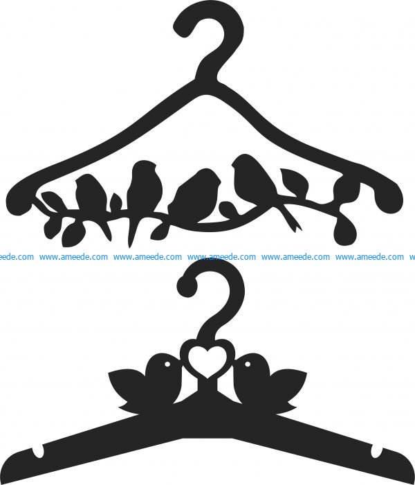 Clothes hangers with birds file cdr and dxf free vector download for Laser cut CNC