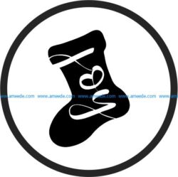Coasters Christmas socks file cdr and dxf free vector download for printers or laser engraving machines