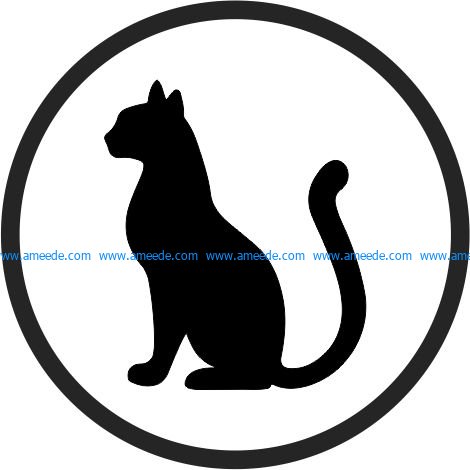 Coasters cute cat file cdr and dxf free vector download for printers or laser engraving machines