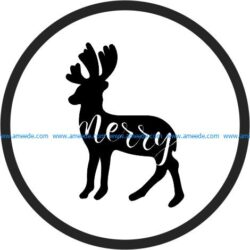 Coasters reindeer file cdr and dxf free vector download for printers or laser engraving machines