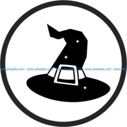 Coasters witch hat file cdr and dxf free vector download for printers or laser engraving machines