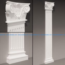 Column sculpture pattern 3ds Max Scene File free 3D Image download for CNC