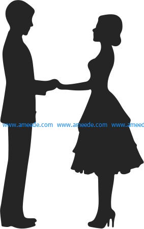 Couple in love file cdr and dxf free vector download for print or laser engraving machines