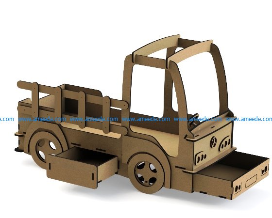 Crib shaped truck file cdr and dxf free vector download for Laser cut CNC