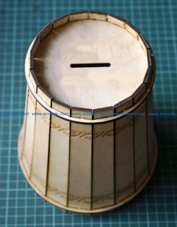 Cup piggy bank file cdr and dxf free vector download for Laser cut