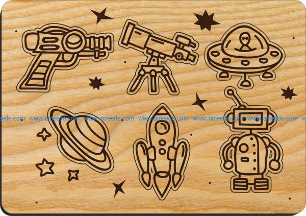 Cut cosmic toys for children file cdr and dxf free vector download for Laser cut CNC