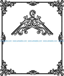 Decorative frame corner file cdr and dxf free vector download for printers or laser engraving machines
