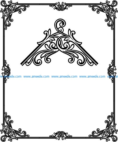 Decorative frame corner file cdr and dxf free vector download for printers or laser engraving machines