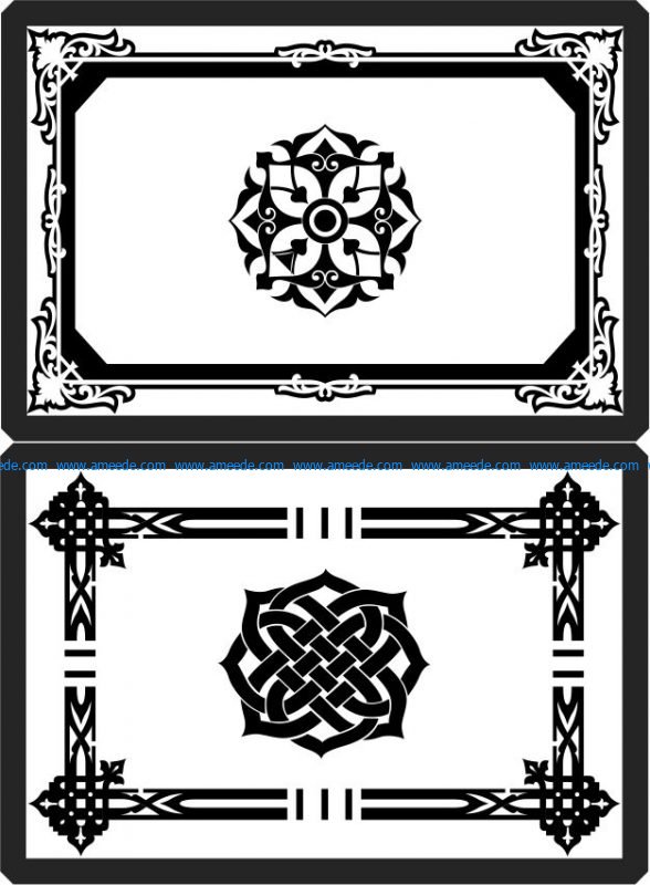 Decorative frame in arabic style file cdr and dxf free vector download for Laser cut CNC