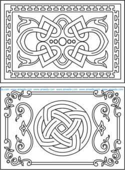 Decorative frame with overlapping motifs file cdr and dxf free vector download for Laser cut CNC