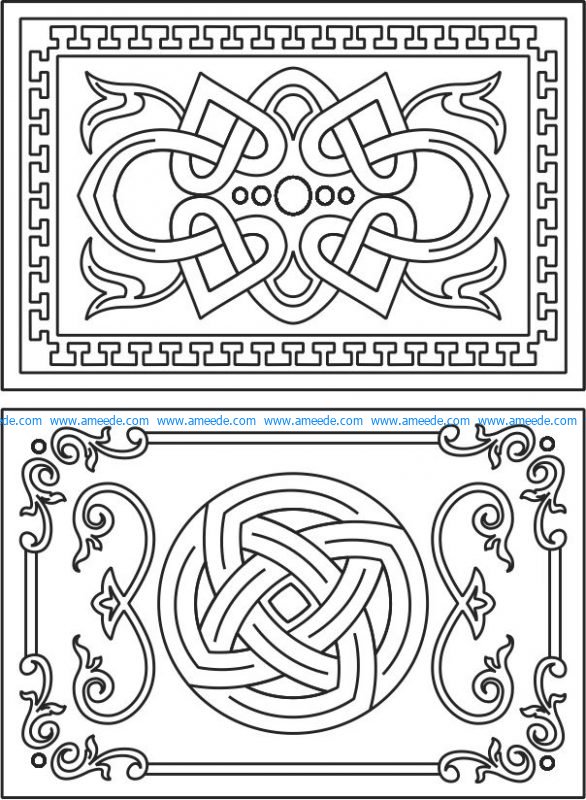 Decorative frame with overlapping motifs file cdr and dxf free vector download for Laser cut CNC
