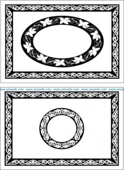 Decorative motifs rectangular frame  file cdr and dxf free vector download for Laser cut CNC