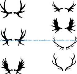 Deer horn collection file cdr and dxf free vector download for Laser cut plasma
