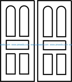 Design of rectangular and arched door panels  file cdr and dxf free vector download for CNC cut