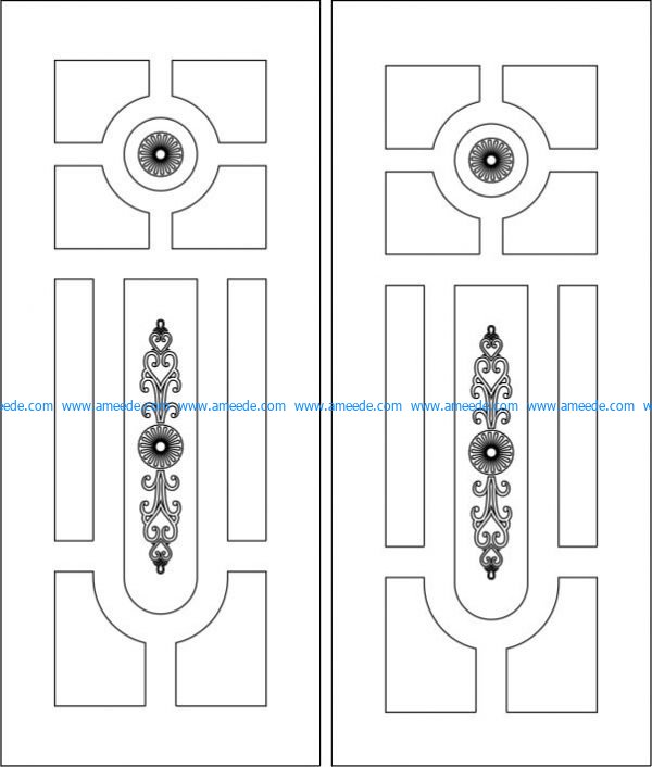 Door pattern has a unique pattern design file cdr and dxf free vector download for Laser cut CNC