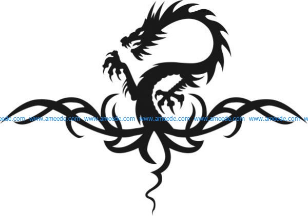 Dragon angry file cdr and dxf free vector download for print or laser engraving machines