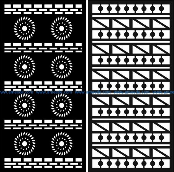 Duplicate detailed baffle pattern file cdr and dxf free vector download for Laser cut CNC