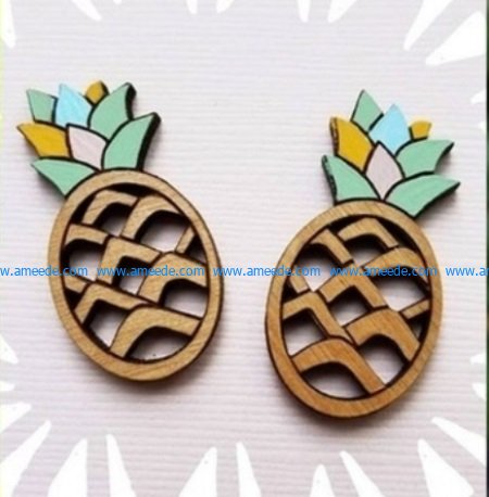 Earrings shaped pineapple file cdr and dxf free vector download for Laser cut
