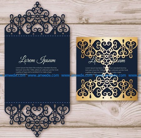 Elegant Invitation card file cdr and ai free vector download for Laser