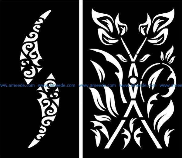 Fire-shaped partition file cdr and dxf free vector download for Laser cut CNC