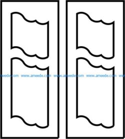 Flag door pattern file cdr and dxf free vector download for CNC cut