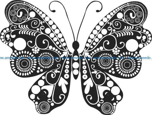 Floral butterfly file cdr and dxf free vector download for laser engraving machines