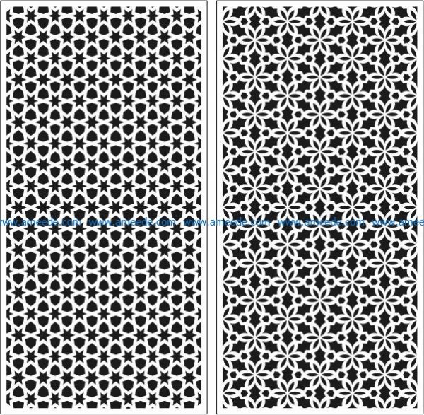 Floral dividers and stars seamless file cdr and dxf free vector download for Laser cut CNC