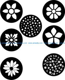 Flower Coasters file cdr and dxf free vector download for Laser cut plasma