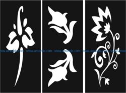 Flower decorated baffles file cdr and dxf free vector download for Laser cut CNC