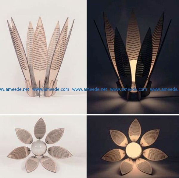 Flower lamp file cdr and dxf free vector download for Laser cut