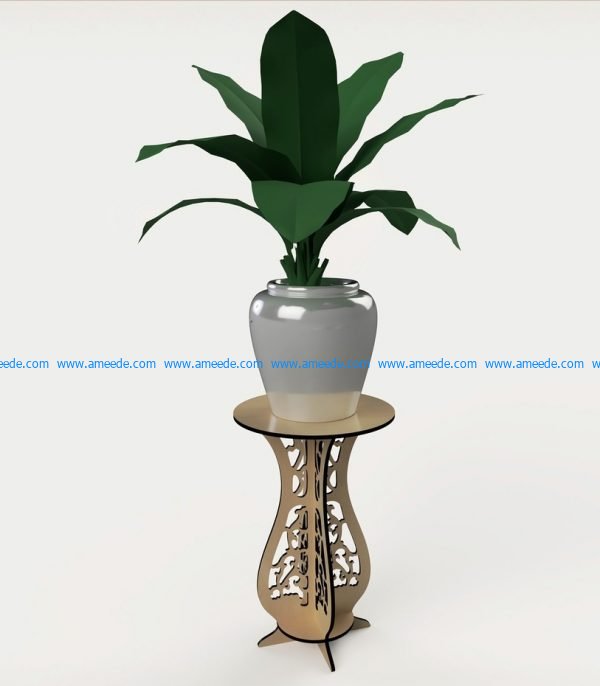 Flower pot shelf file cdr and dxf free vector download for Laser cut CNC