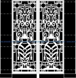Flower vase door file cdr and dxf free vector download for CNC cut
