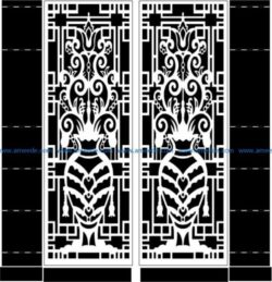 Flower vase door file cdr and dxf free vector download for CNC cut