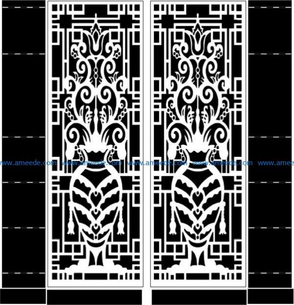 Flower vase door file cdr and dxf free vector download for CNC cut