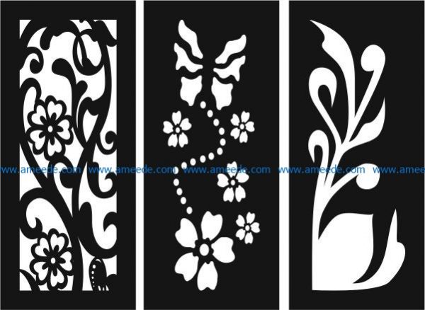 Flowers and plants decorated baffles file cdr and dxf free vector download for Laser cut CNC