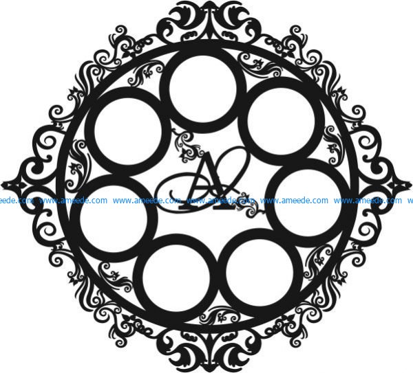 Frame for wedding decoration file cdr and dxf free vector download for Laser cut CNC