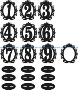 Frame the numbers file cdr and dxf free vector download for Laser cut CNC