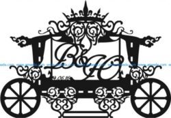 Frame wagon shaped wedding file cdr and dxf free vector download for Laser cut CNC