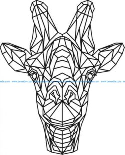Giraffe head 3d murals file cdr and dxf free vector download for Laser cut Plasma file Decal