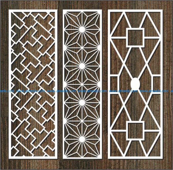 Glass frame column pattern file cdr and dxf free vector download for Laser cut CNC