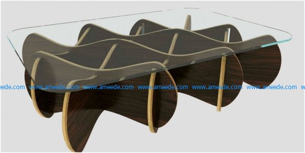 Glass table made of assembled wood file cdr and dxf free vector download for Laser cut CNC