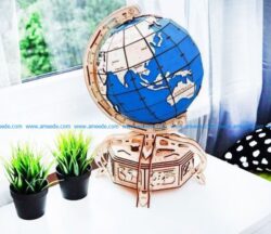 Globe model file cdr and dxf free vector download for Laser cut CNC